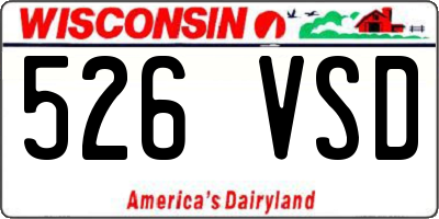 WI license plate 526VSD