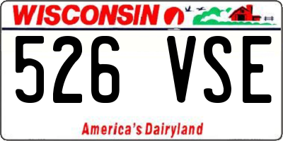 WI license plate 526VSE