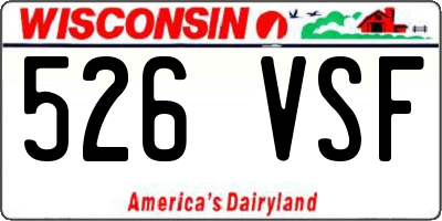 WI license plate 526VSF