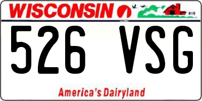 WI license plate 526VSG