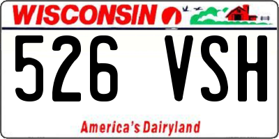 WI license plate 526VSH
