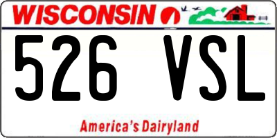 WI license plate 526VSL
