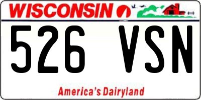 WI license plate 526VSN