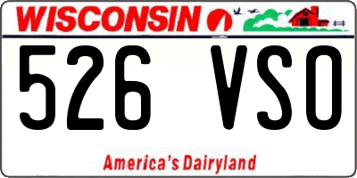 WI license plate 526VSO