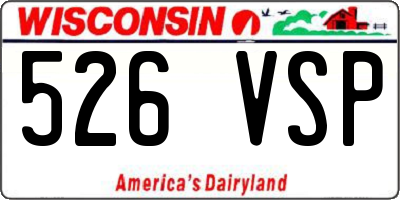 WI license plate 526VSP