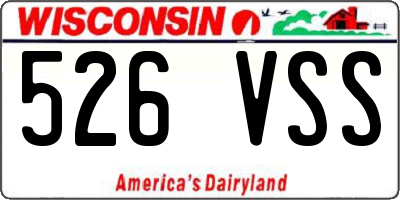WI license plate 526VSS