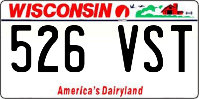 WI license plate 526VST