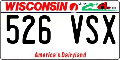 WI license plate 526VSX