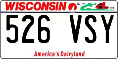 WI license plate 526VSY
