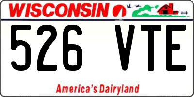 WI license plate 526VTE