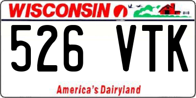 WI license plate 526VTK