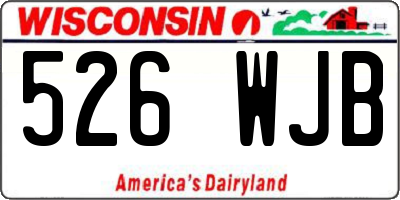 WI license plate 526WJB