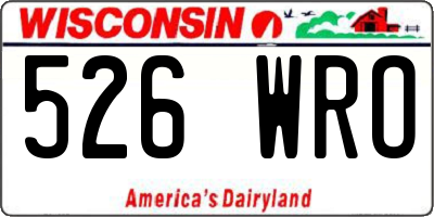 WI license plate 526WRO