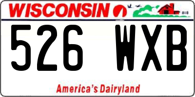 WI license plate 526WXB