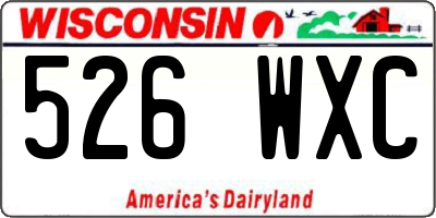 WI license plate 526WXC
