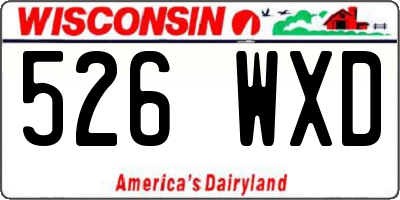 WI license plate 526WXD