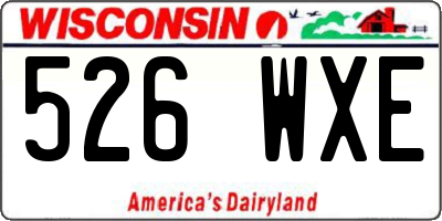 WI license plate 526WXE