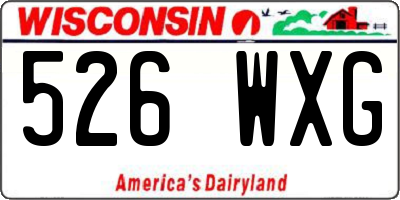 WI license plate 526WXG