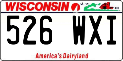 WI license plate 526WXI