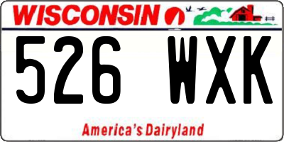 WI license plate 526WXK