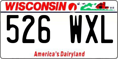 WI license plate 526WXL