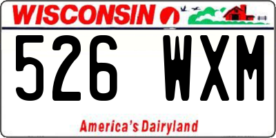WI license plate 526WXM