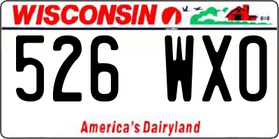 WI license plate 526WXO