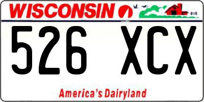 WI license plate 526XCX