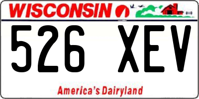 WI license plate 526XEV