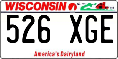 WI license plate 526XGE
