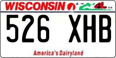 WI license plate 526XHB