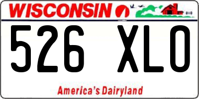 WI license plate 526XLO