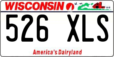 WI license plate 526XLS