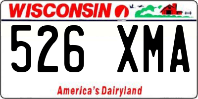 WI license plate 526XMA