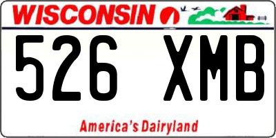 WI license plate 526XMB