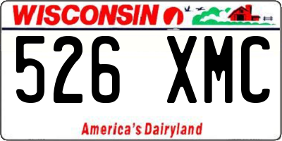WI license plate 526XMC