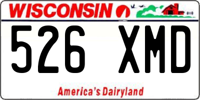 WI license plate 526XMD
