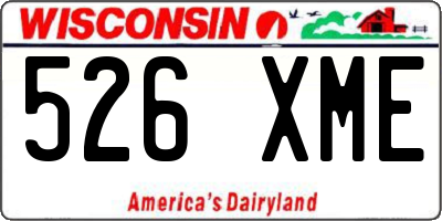 WI license plate 526XME