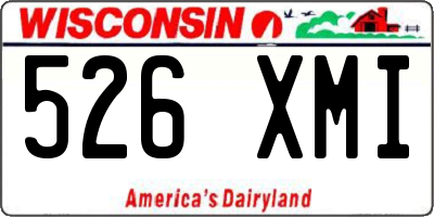 WI license plate 526XMI