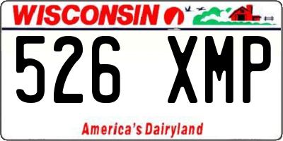 WI license plate 526XMP