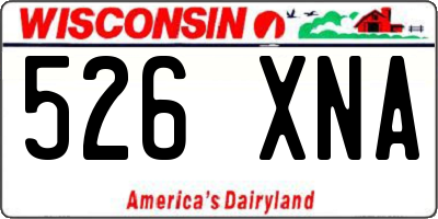 WI license plate 526XNA
