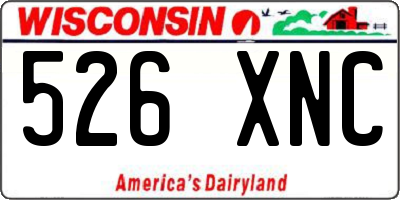 WI license plate 526XNC