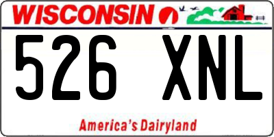 WI license plate 526XNL