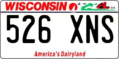 WI license plate 526XNS