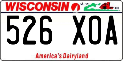 WI license plate 526XOA