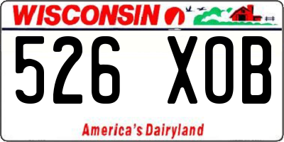 WI license plate 526XOB