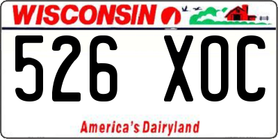 WI license plate 526XOC