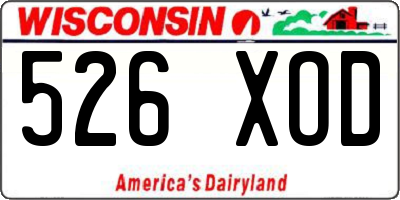 WI license plate 526XOD