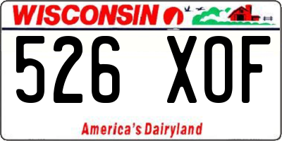WI license plate 526XOF