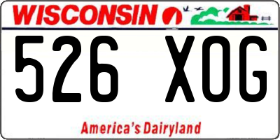 WI license plate 526XOG